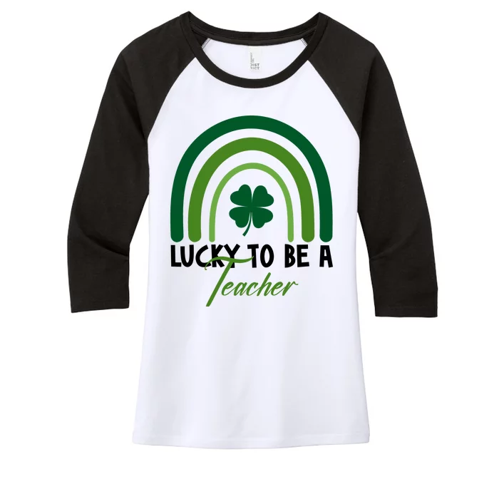 Lucky To Be A Teacher St Patricks Day Women's Tri-Blend 3/4-Sleeve Raglan Shirt