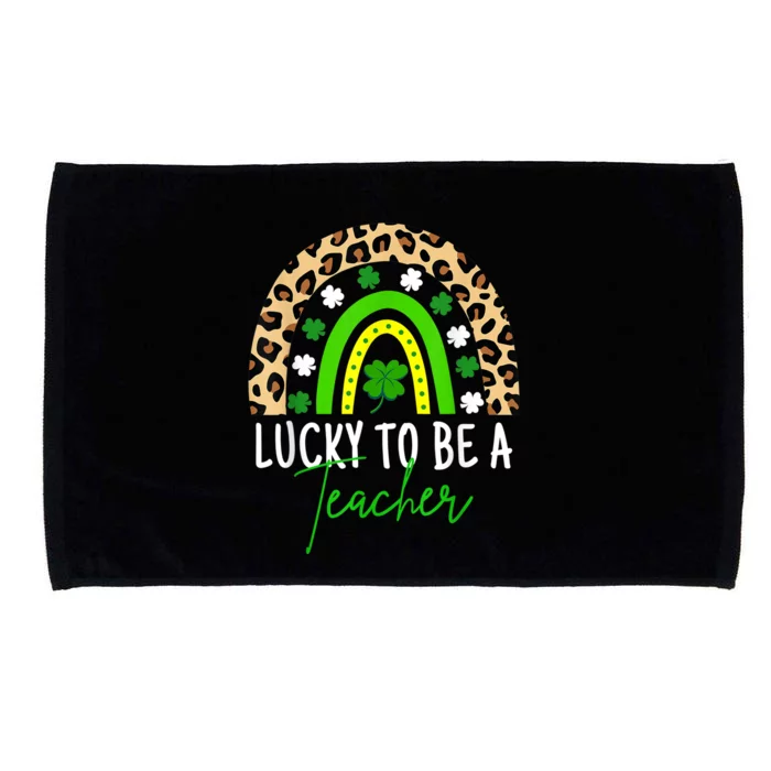 Lucky To Be A Teacher Rainbow Teacher St Patricks Day Microfiber Hand Towel