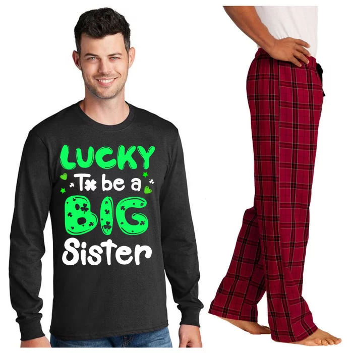 Lucky To Be A Sister St Patricks Day Shamrock Girl Long Sleeve Pajama Set