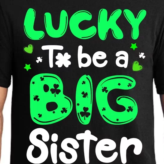 Lucky To Be A Sister St Patricks Day Shamrock Girl Pajama Set