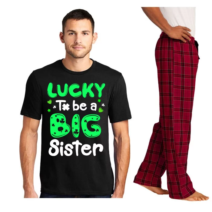 Lucky To Be A Sister St Patricks Day Shamrock Girl Pajama Set