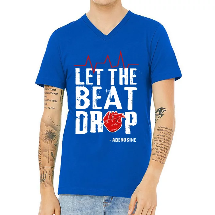 Let The Beat Drop Adenosine Gift V-Neck T-Shirt