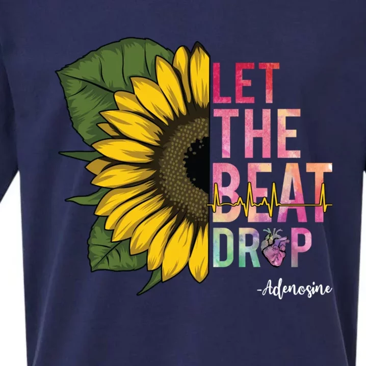 Let The Beat Drop Adenosine Best Nursing Nurse Sunflower Great Gift Sueded Cloud Jersey T-Shirt