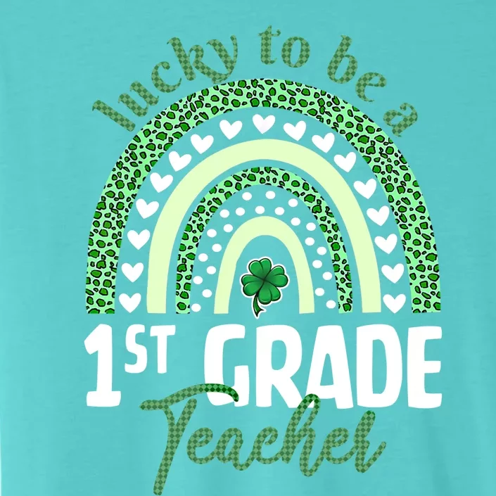 Lucky To Be A 1st Grade Teacher St Patricks Day Leopard Gift ChromaSoft Performance T-Shirt