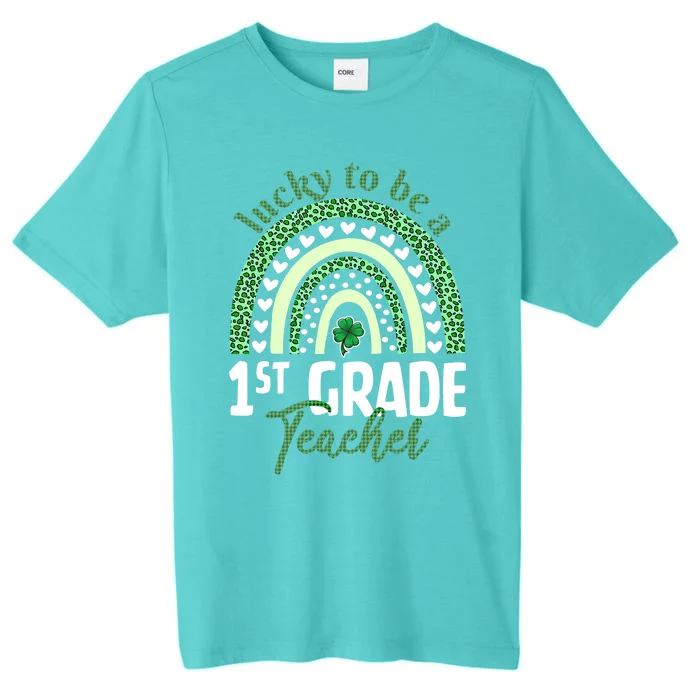 Lucky To Be A 1st Grade Teacher St Patricks Day Leopard Gift ChromaSoft Performance T-Shirt