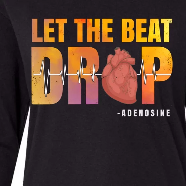 Let The Beat Drop Adenosine Graphic Nurse Gift Print Gift Womens Cotton Relaxed Long Sleeve T-Shirt