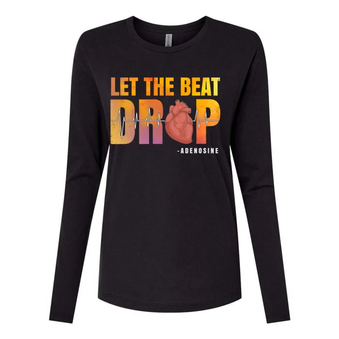 Let The Beat Drop Adenosine Graphic Nurse Gift Print Gift Womens Cotton Relaxed Long Sleeve T-Shirt