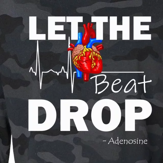 Let The Beat Drop Adenosine Nurse Nursing Great Gift Cropped Pullover Crew