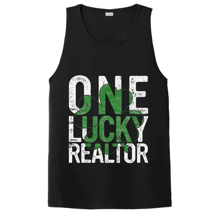 Lucky To Be A Realtor St Patrick's Day Irish Performance Tank