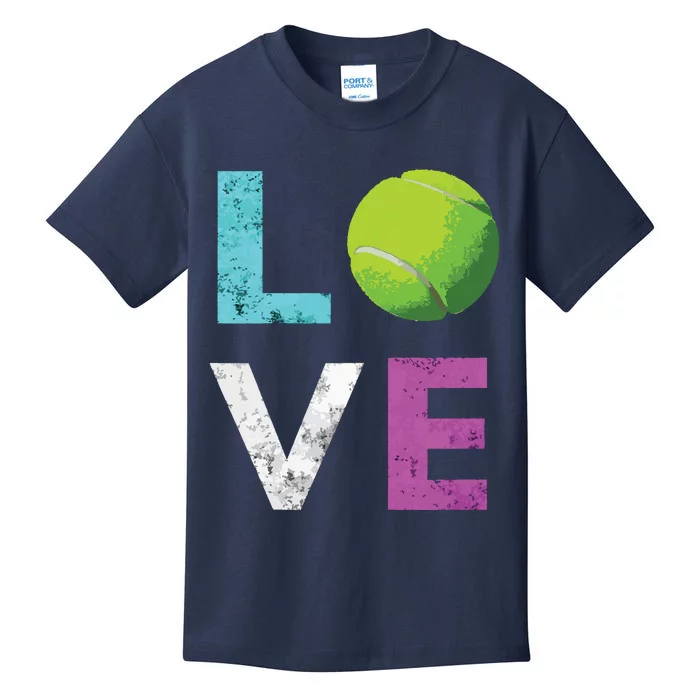 Love Tennis Best Fun Birthday Gift Kids T-Shirt