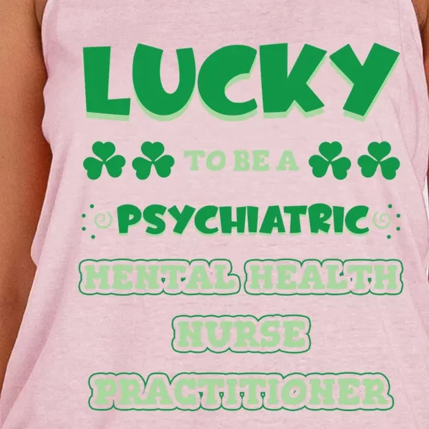 Lucky To Be A Psychiatric Tal Health Nurse Practitioner Funny Gift Women's Knotted Racerback Tank