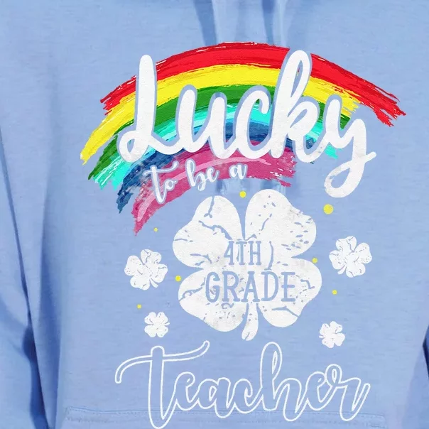 Lucky To Be A Fourth Grade Teacher St Patrick Day Gift Unisex Surf Hoodie