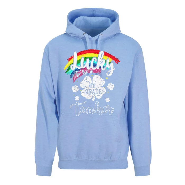 Lucky To Be A Fourth Grade Teacher St Patrick Day Gift Unisex Surf Hoodie