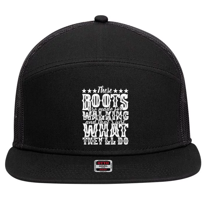 Lyriclyfe These Boots Are Made For Walking 7 Panel Mesh Trucker Snapback Hat