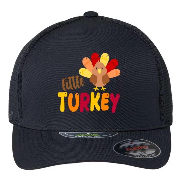 Little Turkey Cute Thanksgiving Holiday Flexfit Unipanel Trucker Cap