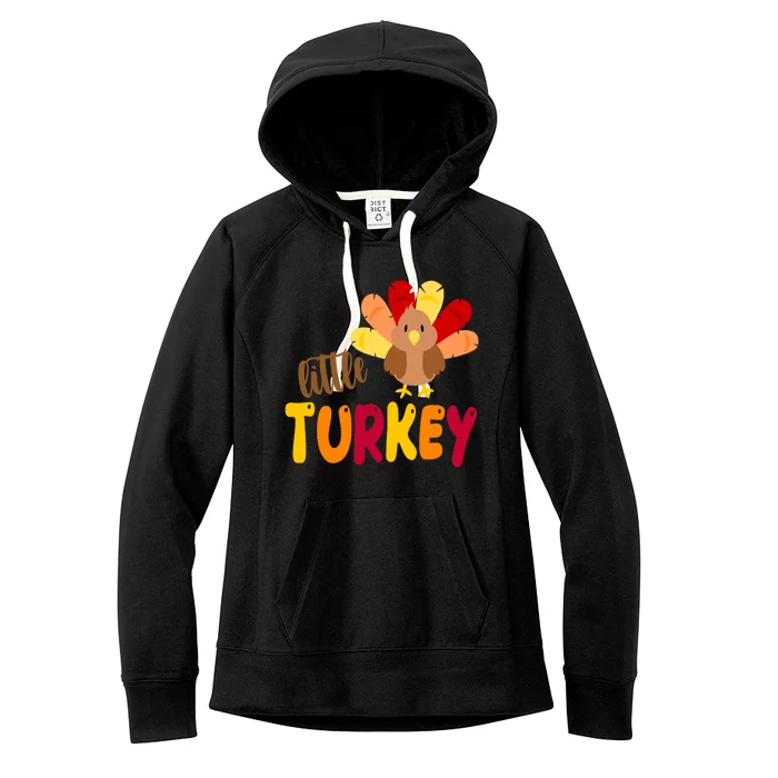 Little Turkey Cute Thanksgiving Holiday Women's Fleece Hoodie