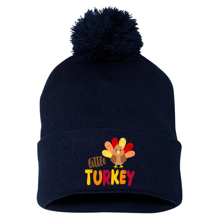 Little Turkey Cute Thanksgiving Holiday Pom Pom 12in Knit Beanie