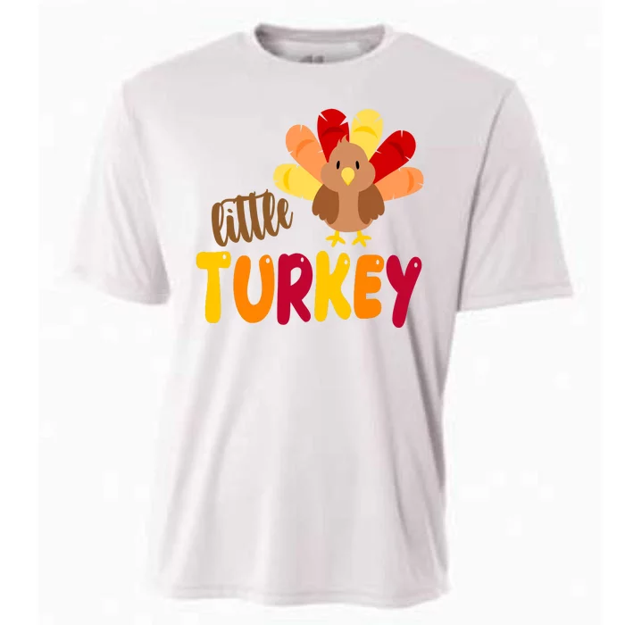 Little Turkey Cute Thanksgiving Holiday Cooling Performance Crew T-Shirt