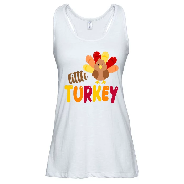 Little Turkey Cute Thanksgiving Holiday Ladies Essential Flowy Tank