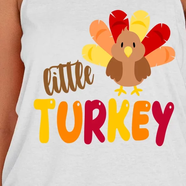 Little Turkey Cute Thanksgiving Holiday Women's Knotted Racerback Tank