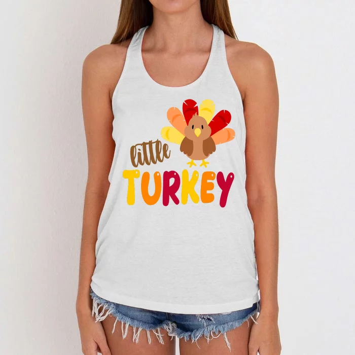 Little Turkey Cute Thanksgiving Holiday Women's Knotted Racerback Tank