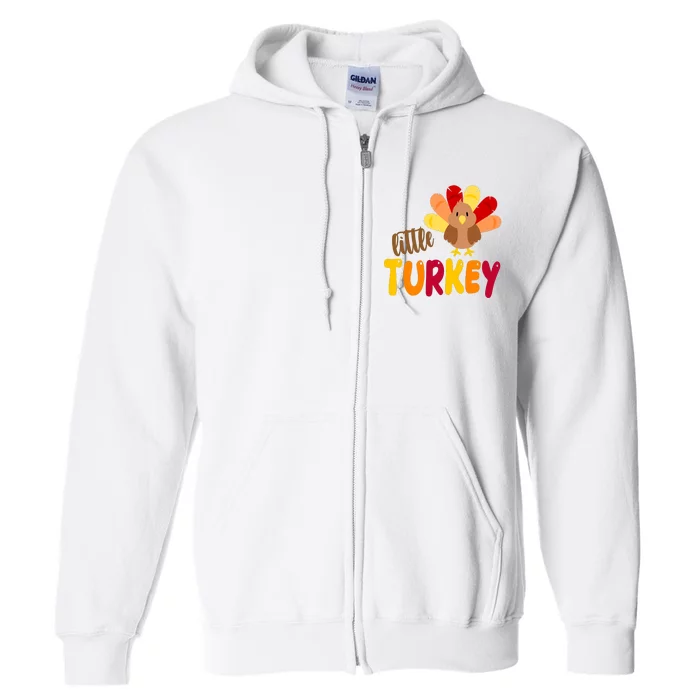 Little Turkey Cute Thanksgiving Holiday Full Zip Hoodie