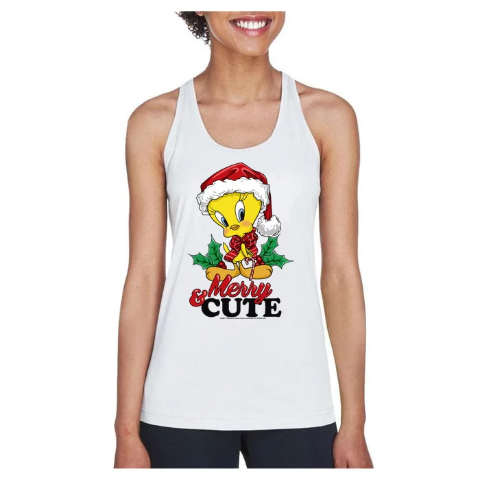 Looney Tunes Christmas Bird Merry & Cute Hoodie Women's Racerback Tank