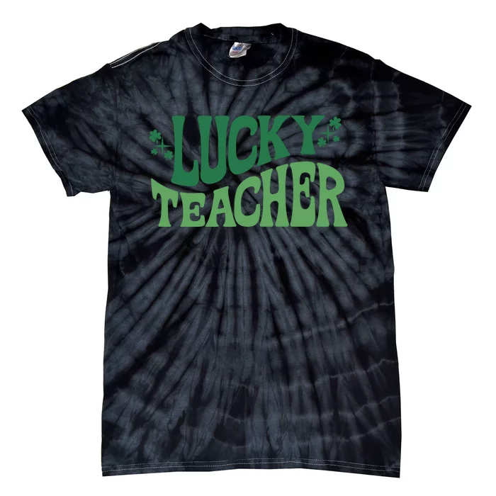 Lucky Teacher Cute St Patricks Day Tie-Dye T-Shirt