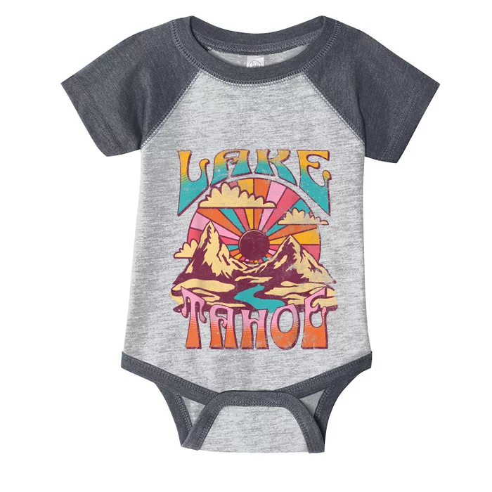 Lake Tahoe California Nature Hiking Mountains Outdoors Retro Infant Baby Jersey Bodysuit