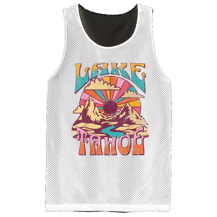 Lake Tahoe California Nature Hiking Mountains Outdoors Retro Mesh Reversible Basketball Jersey Tank