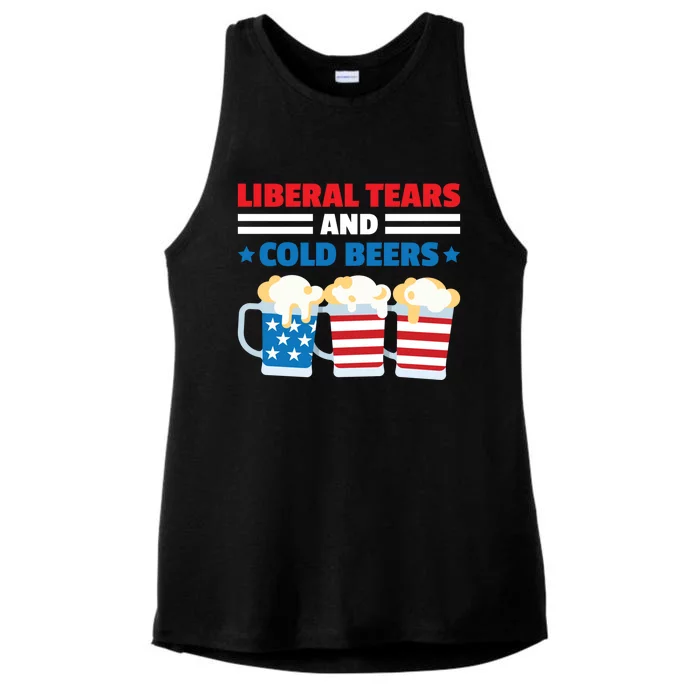 Liberal Tears Cold Beers 2020 Election Trump Republican Gift Funny Gift Ladies Tri-Blend Wicking Tank