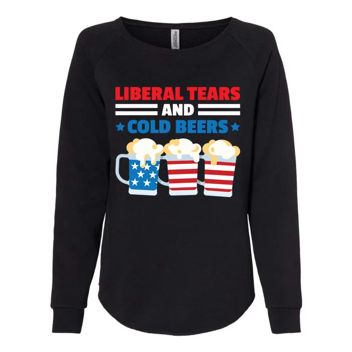 Liberal Tears Cold Beers 2020 Election Trump Republican Gift Funny Gift Womens California Wash Sweatshirt