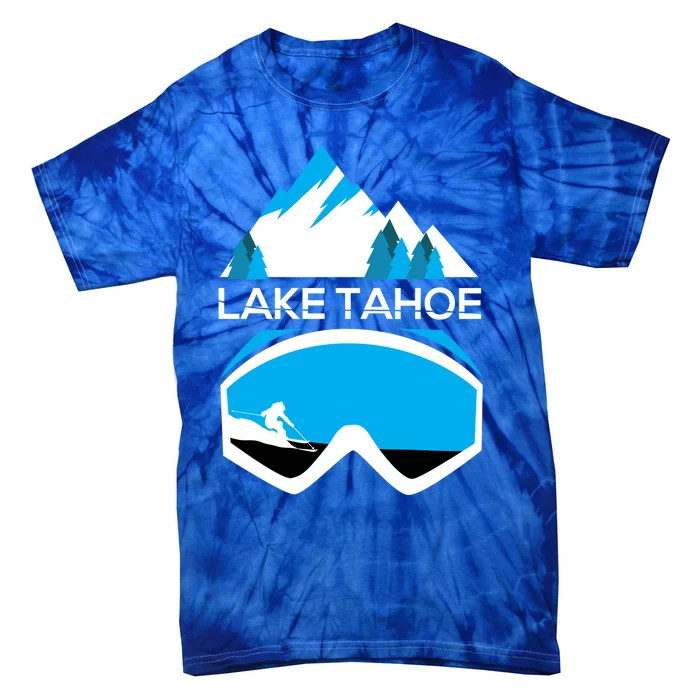 Lake Tahoe California Gift Ski Goggles Skiing Gift Clothes Tie-Dye T-Shirt