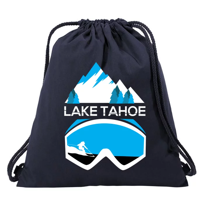 Lake Tahoe California Gift Ski Goggles Skiing Gift Clothes Drawstring Bag