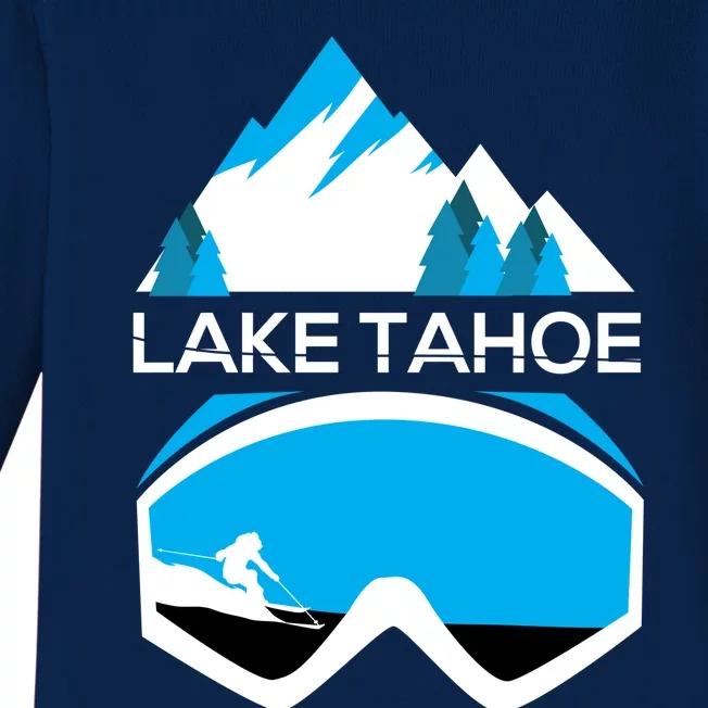 Lake Tahoe California Gift Ski Goggles Skiing Gift Clothes Baby Long Sleeve Bodysuit