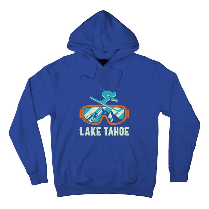 Lake Tahoe California Retro Vintage Skiing And Snowboarding Great Gift Tall Hoodie