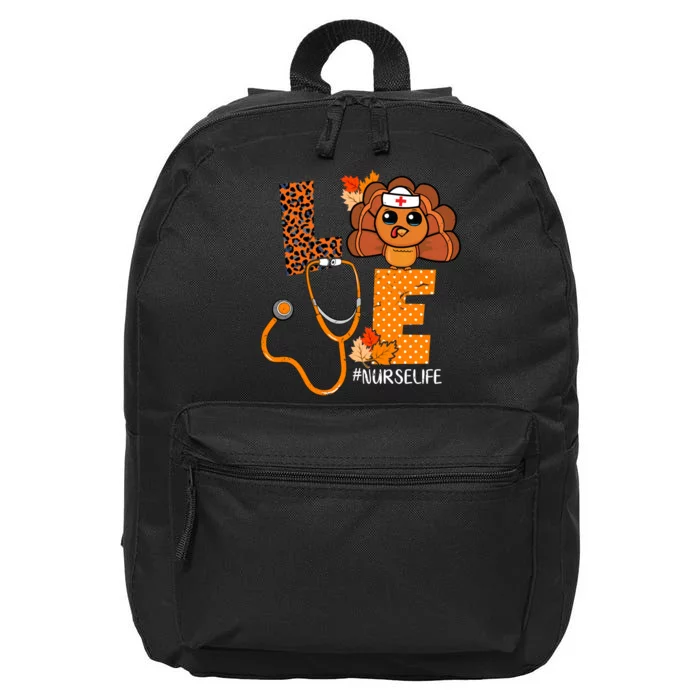 Love Thanksgiving Cute Nurse Life 16 in Basic Backpack