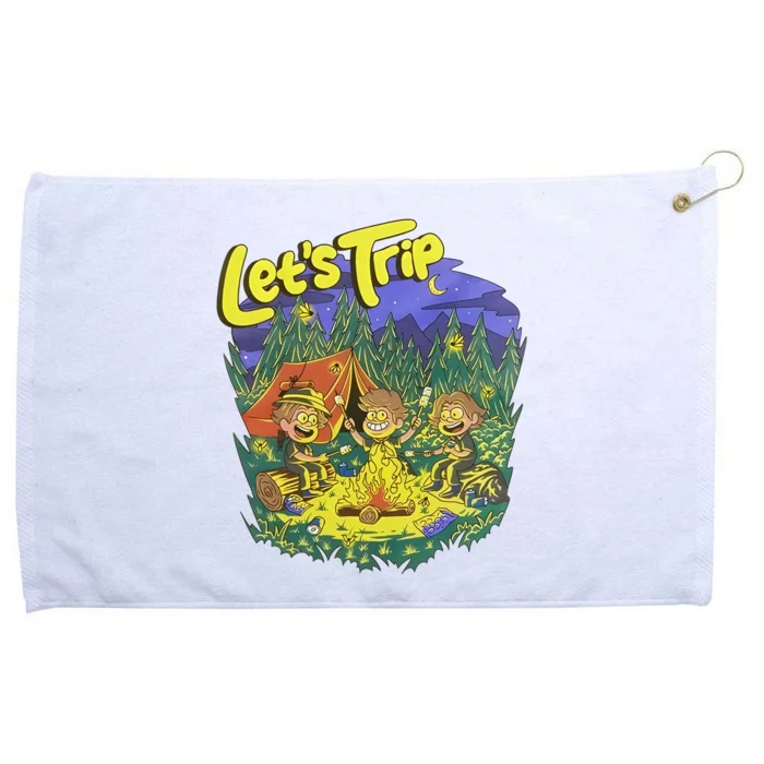 Let’S Trip Campfire Grommeted Golf Towel