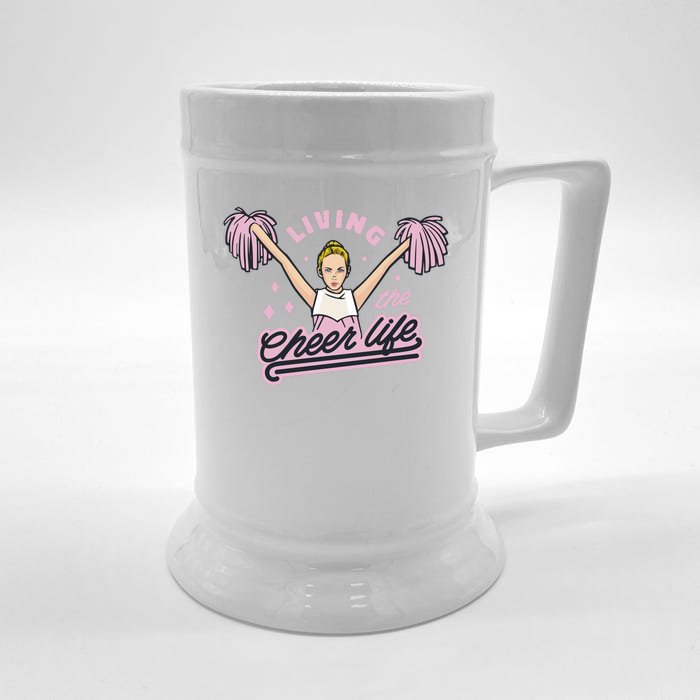 Living The Cheer Life Front & Back Beer Stein