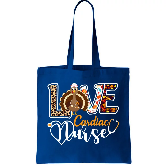 Love Turkey Cardiac Nurse Stethoscope Leopard Thanksgiving Gift Tote Bag