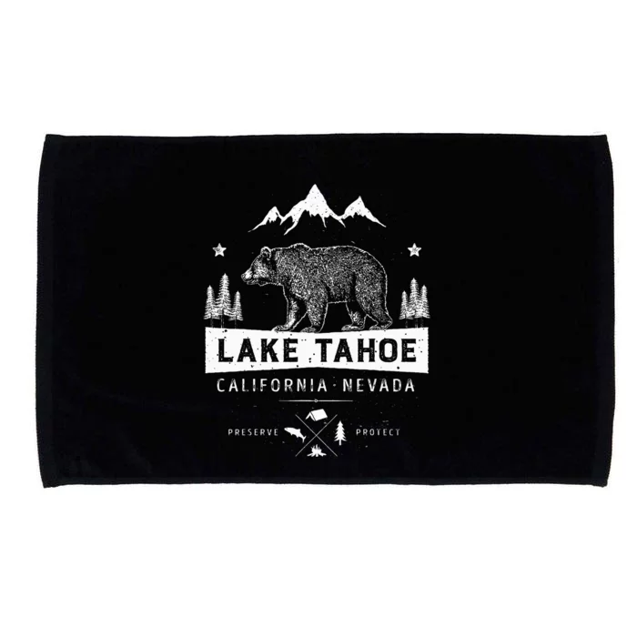 Lake Tahoe California Nevada Vintage Bear Microfiber Hand Towel