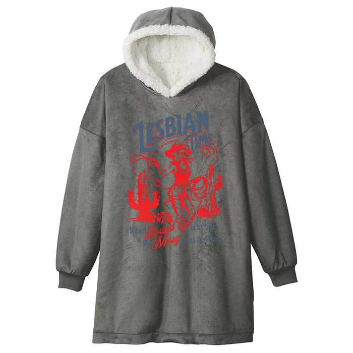 Lesbian Time Cowgirl Lesbian Pride Hooded Wearable Blanket