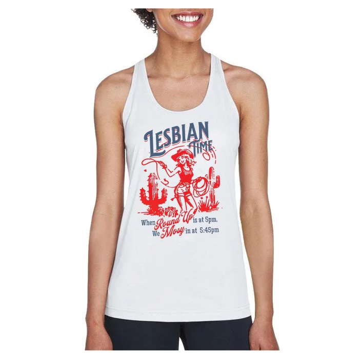 Lesbian Time Cowgirl Lesbian Pride Women's Racerback Tank