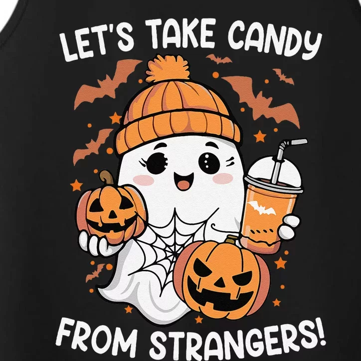 LetS Take Candy From Strangers Funny Halloween Performance Tank