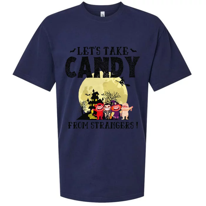 LetS Take Candy From Strangers Funny Halloween Team Sueded Cloud Jersey T-Shirt