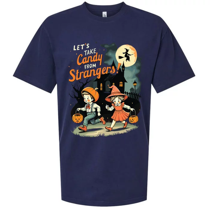 LetS Take Candy From Strangers Halloween Sueded Cloud Jersey T-Shirt