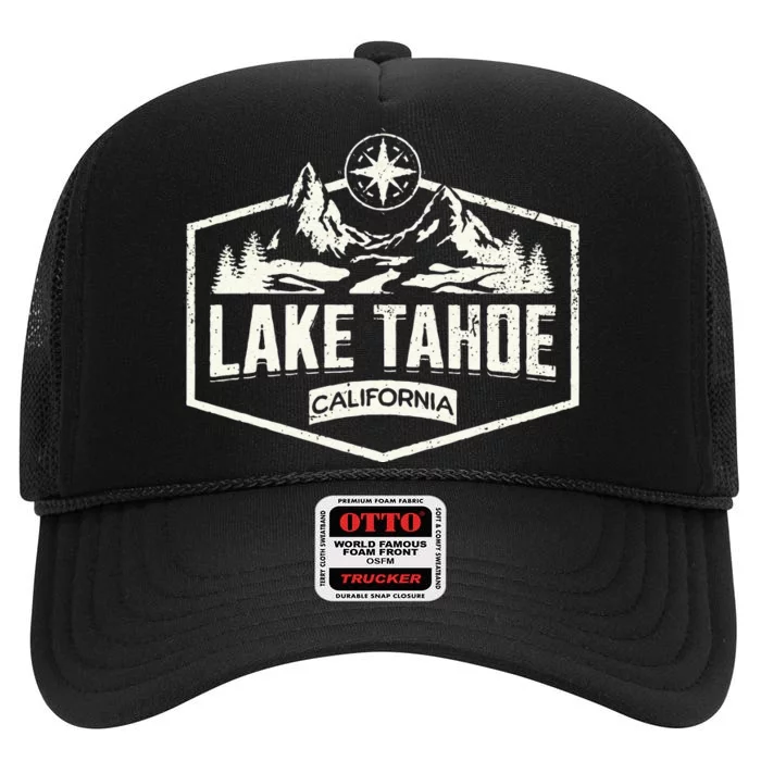 Lake Tahoe California High Crown Mesh Trucker Hat