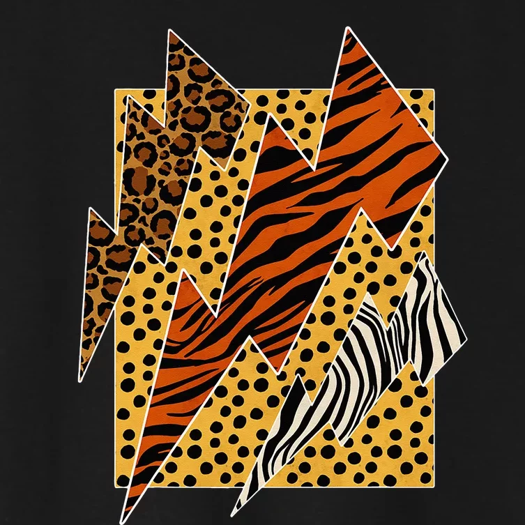 Leopard Tiger Cheetah Zebra Lightning Animal Women's Crop Top Tee