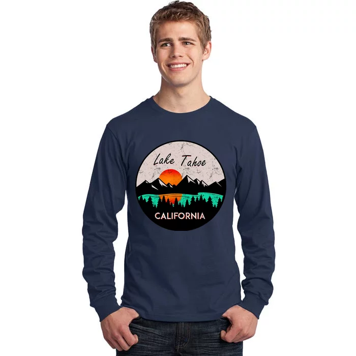 Lake Tahoe California Republic Skiing Ski Lake Boat Tall Long Sleeve T-Shirt