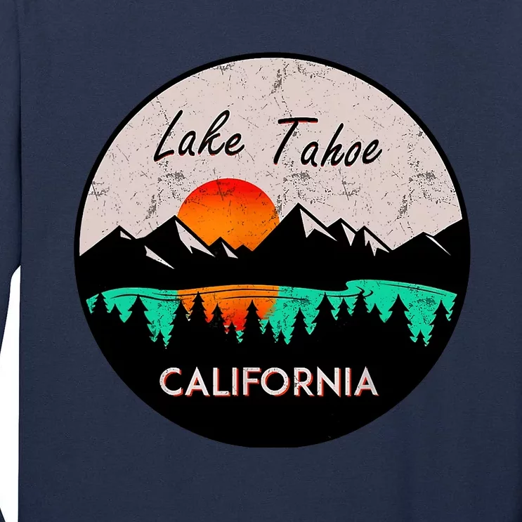 Lake Tahoe California Republic Skiing Ski Lake Boat Tall Long Sleeve T-Shirt